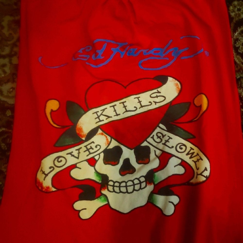 BNWT! ED Hardy red tube top